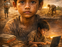 Arjun, een jongen van 9 jaar.